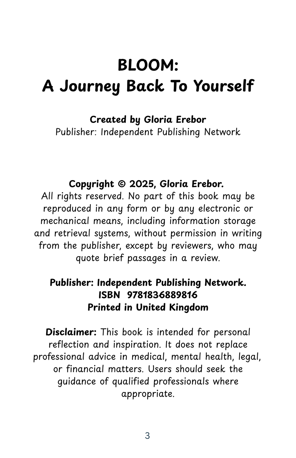 BLOOM: A Journey Back To Yourself