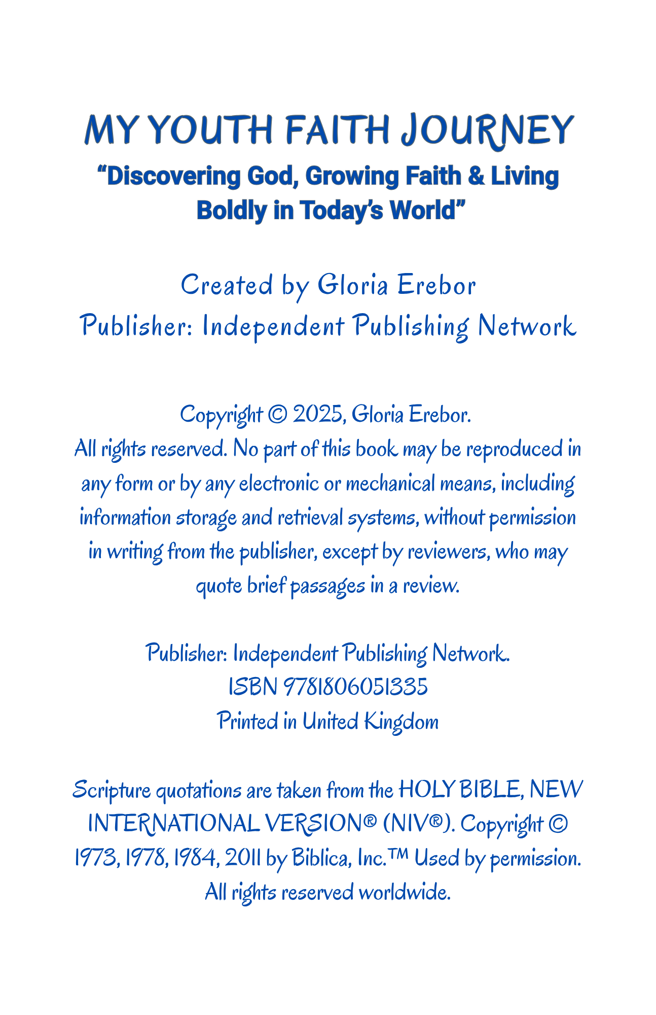 MY YOUTH FAITH JOURNEY: Discovering God, Growing Faith & Living Boldly in Today's World