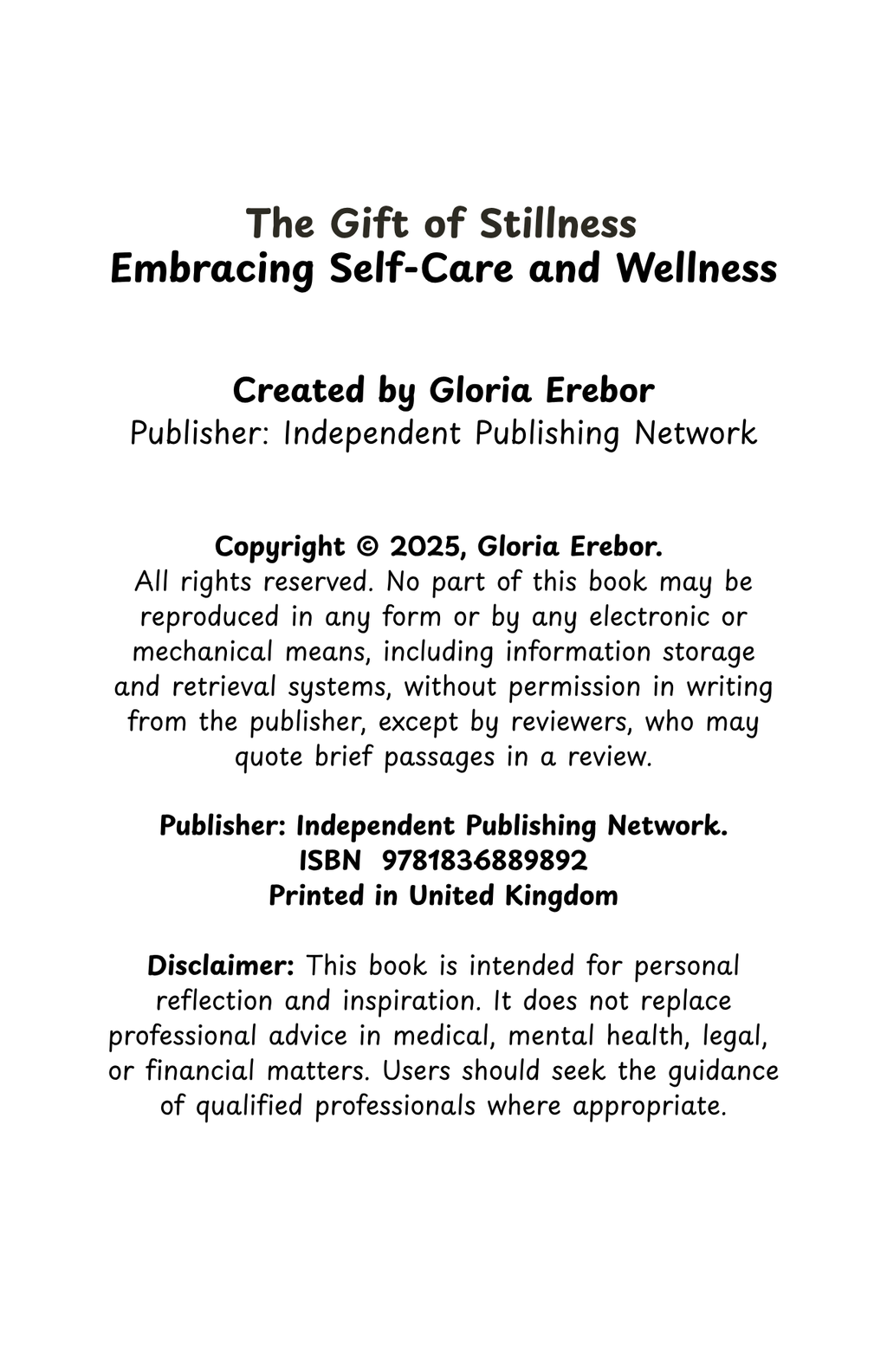 The Gift of Stillness: Embracing Self-Care & Wellness