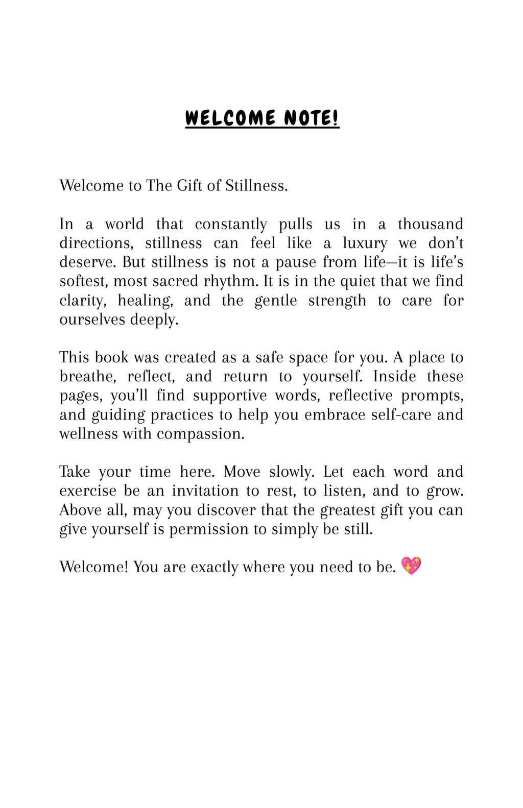 The Gift of Stillness: Embracing Self-Care & Wellness