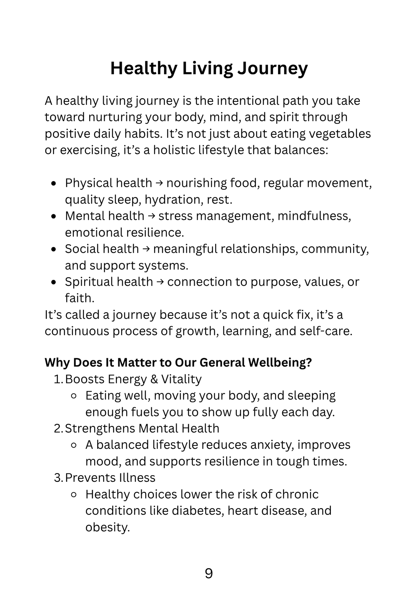 HEALTHY LIVING JOURNEY